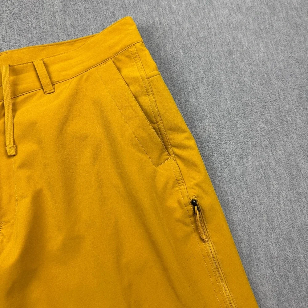 The North Face Shorts Men 36 Yellow Stretch Rolling Sun Packable Flashdry Zip 9